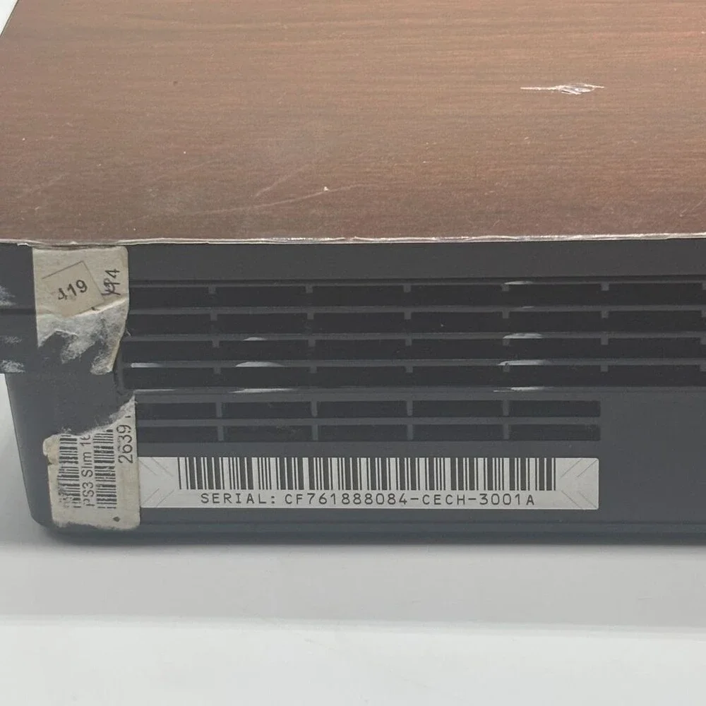 Brown PS3 Slim CECH-3001A Wood Grain Custom Skin Sony Console Only *Works READ
